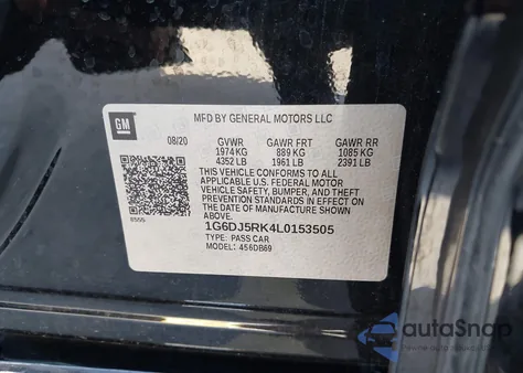 2020 Cadillac Ct4 Luxury z USA, uszkodzony, nr VIN 1G6DJ5RK4L0153505